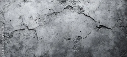 Panel kuchenny z motywem rough cracked concrete wall with peeling surface and weathered texture in grayscale