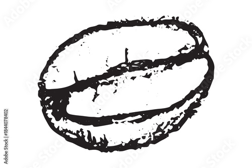 Hand drawn fresh roasted coffee bean Arabica robusta seed doodle Single element for print, web, design, decor