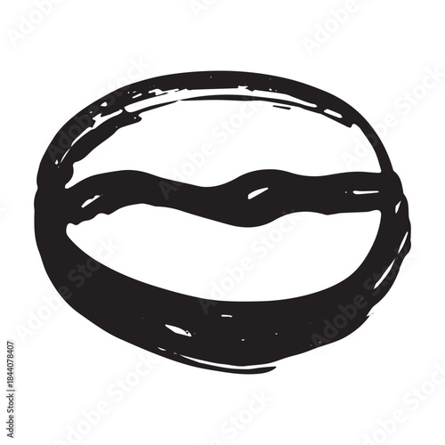 Hand drawn fresh roasted coffee bean Arabica robusta seed doodle Single element for print, web, design, decor