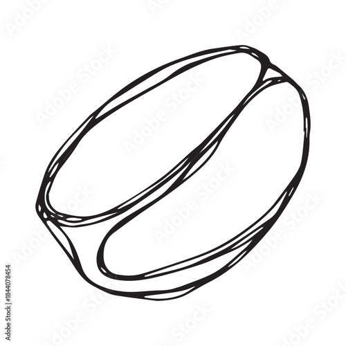 Hand drawn fresh roasted coffee bean Arabica robusta seed doodle Single element for print, web, design, decor