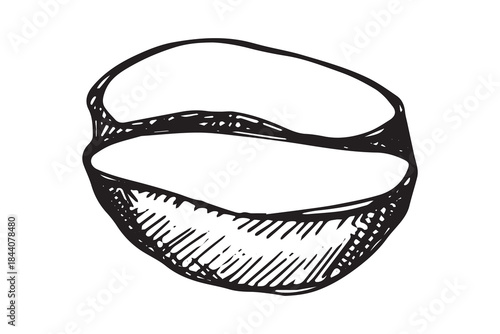 Hand drawn fresh roasted coffee bean Arabica robusta seed doodle Single element for print, web, design, decor