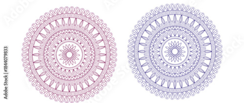 Geometric ornamental mandalas. Simple mandala design for coloring. Vector floral mandala. 