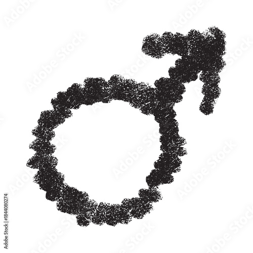 Hand drawn male gender identity sign Symbol used to represent sex and gender