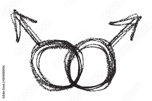 Hand drawn homosexual identity sign Symbol used to represent sex and gender