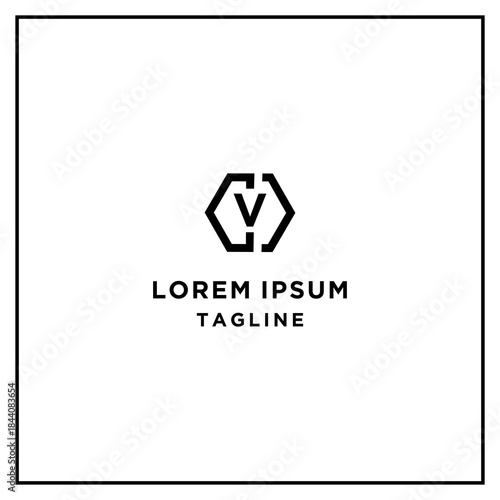 cv or vc hexagon logo