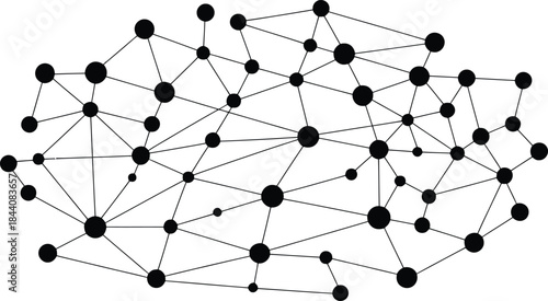 Abstract Network of Connected Nodes and Lines