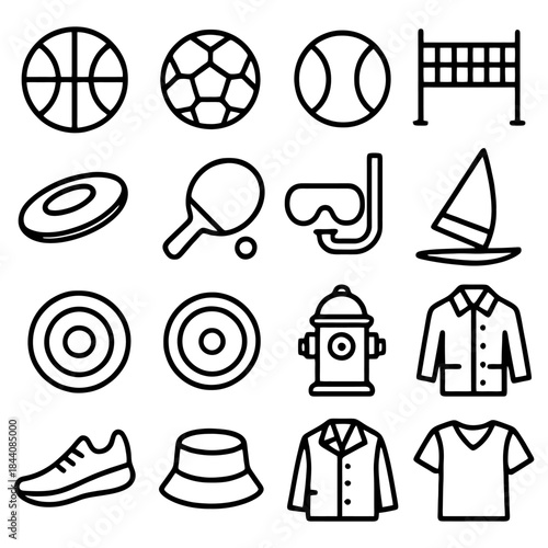 Sports Equipment Collection: An array of iconic sports equipment, each item representing a unique game or activity, ready to ignite your passion for sports and recreation. 