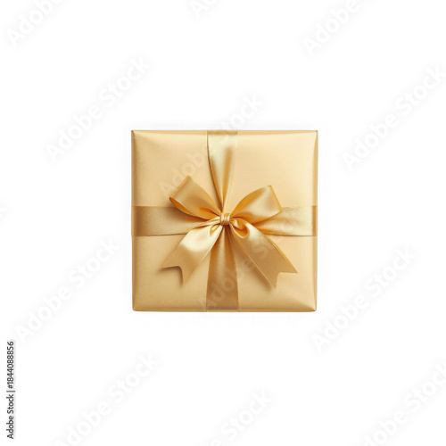 golden gift box with ribbon