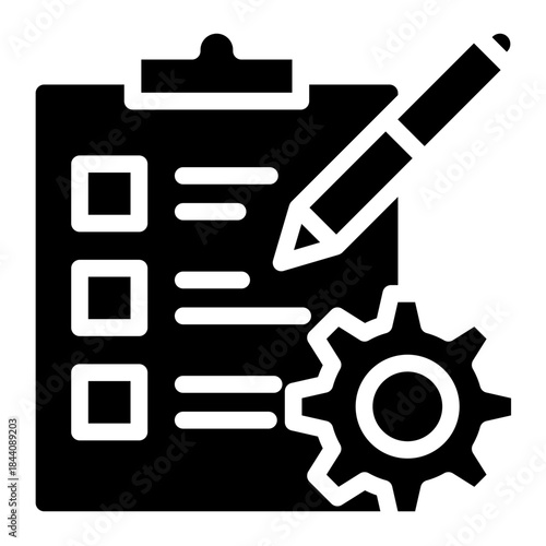 development, improvement, process, setting, setup, workflow, gear, control, automation, productivity, icon glyph vector design illustrator