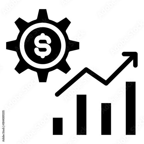 development, improvement, process, setting, setup, workflow, gear, control, automation, productivity, icon glyph vector design illustrator
