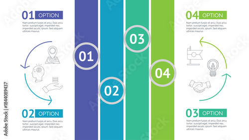 Four Options Bars Slide Template