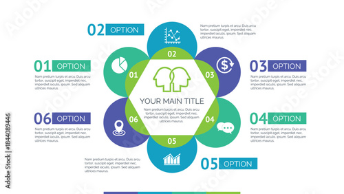 Six Petals Flower Slide Template