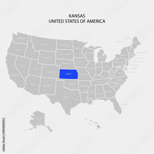 UNITED STATES OF AMERICA MAP - KANSAS