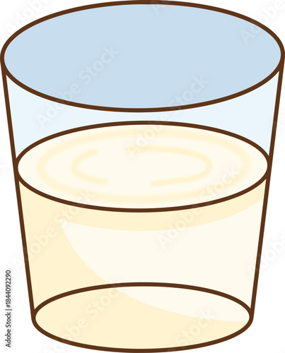 A glass of milk on a transparent background.
