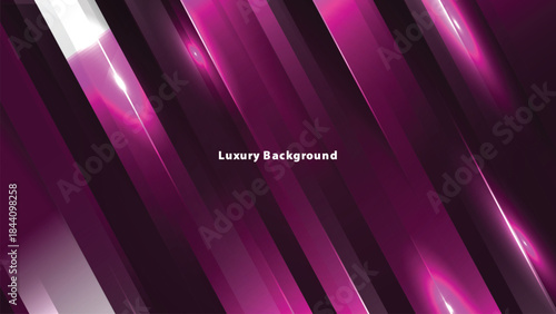 Abstract Luxury Purple Background with Glowing Golden Lines, Neon Light Effects, and Elegant Premium Design