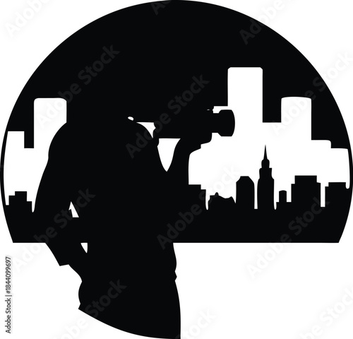 silhouette of a young man