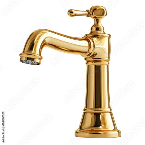 brass faucet isolated on white background