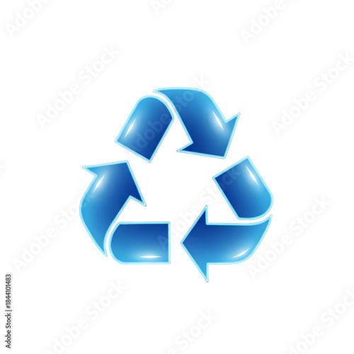Free Download Blue Recycling Symbol Icon on Transparent Background - GFXLoad