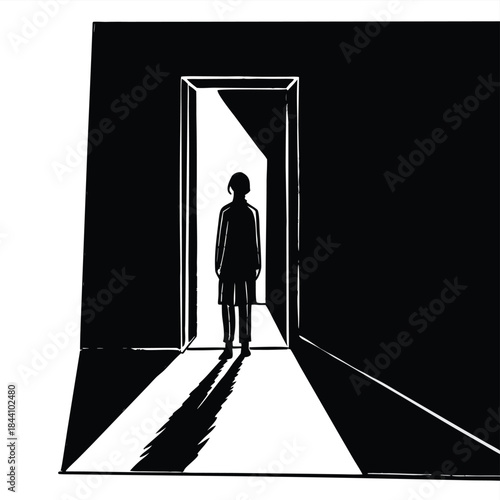 silhouette of a man standing in a doorway