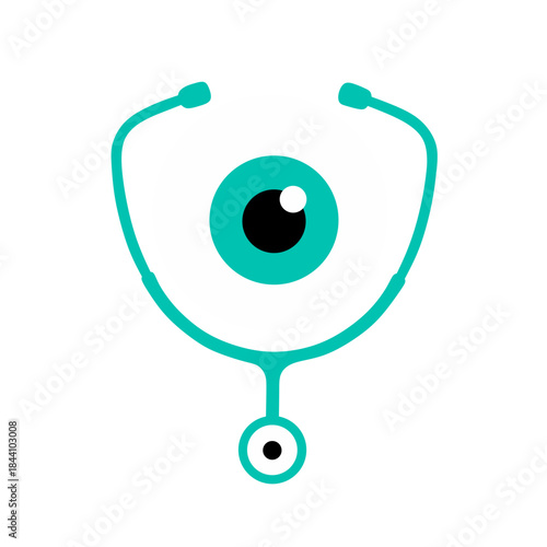  stethoscope vector icon  with eyeball