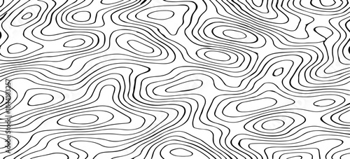 Abstract Topographic Map Contour Lines Vector Illustration Design Featuring Flowing Terrain Patterns, Elevation Curves, and Minimal Geographic Line Art.