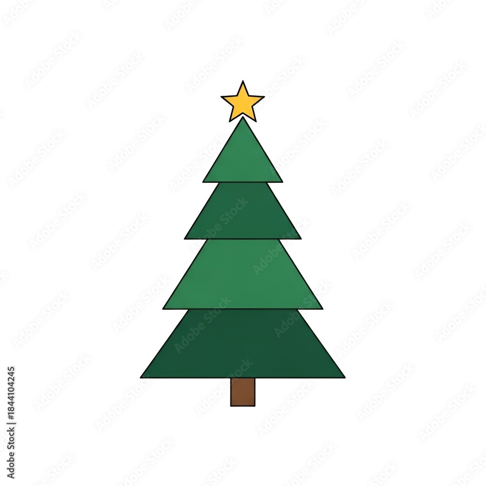 Obraz premium Simple Christmas Tree Icon