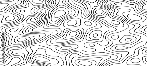 Abstract Topographic Map Contour Lines Vector Illustration Design Featuring Flowing Terrain Patterns, Elevation Curves, and Minimal Geographic Line Art.