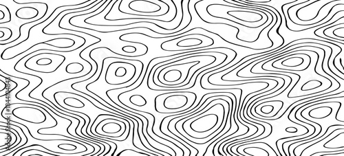 Abstract Topographic Map Contour Lines Vector Illustration Design Featuring Flowing Terrain Patterns, Elevation Curves, and Minimal Geographic Line Art.