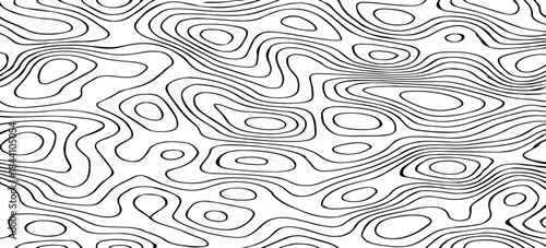 Abstract Topographic Map Contour Lines Vector Illustration Design Featuring Flowing Terrain Patterns, Elevation Curves, and Minimal Geographic Line Art.