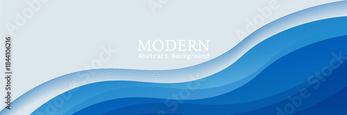 realistic blue gradation paper cut wave abstract background. suit for bussines, banners