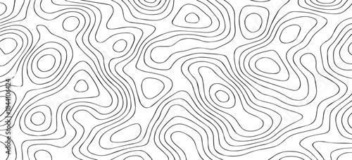 Abstract Topographic Map Contour Lines Vector Illustration Design Featuring Flowing Terrain Patterns, Elevation Curves, and Minimal Geographic Line Art.