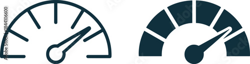 Blank Speedometer Speed Meter Icon with Pointer Indication Performance Element Dashboard Measurement Technology Gauge Level Vector Design