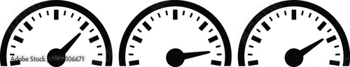 Collection of Blank Speedometer Speed Meter Icons Depicts Mph with Varying Indicator Positions Displaying Different Levels