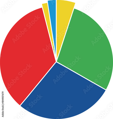 A visually engaging pie chart illustrating statistical data distribution in multiple distinct segments