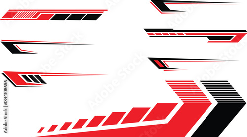 Racing car sticker design vector car modification decals and graphics Isolated on transparent background.