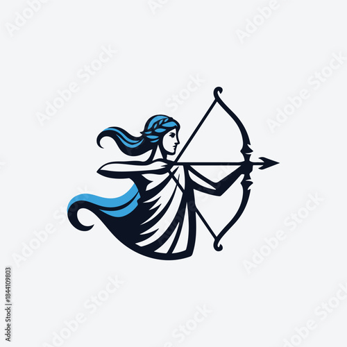 Artemis Archer Olympian Goddess Logo