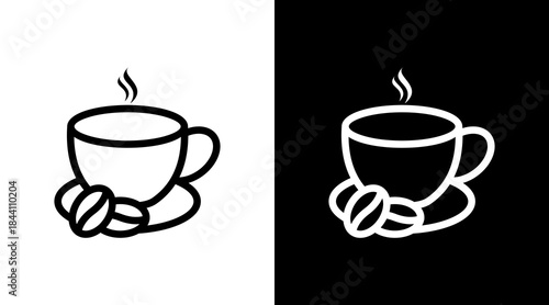 Coffee Mug With Icon Set Design