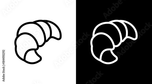 Croissant With Icon Set Design