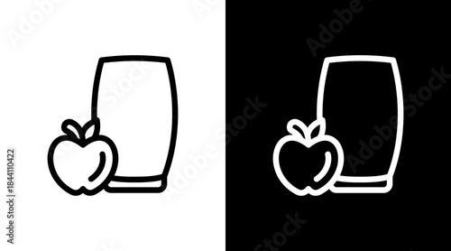 Smoothie Glass With Icon Set Design