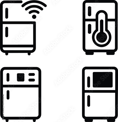 Audio speaker and sound output glyph icon set. Wireless music, signal broadcast, and media playback vector symbols.