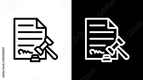 Legal Document With Icon Set Design