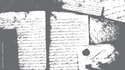 Vintage black ink tree sketch, grunge texture vector illustration, dirty paper antique drawing design element