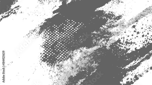 Abstract grunge background vector illustration with a dirty black paint texture, splash, and splat pattern on paper