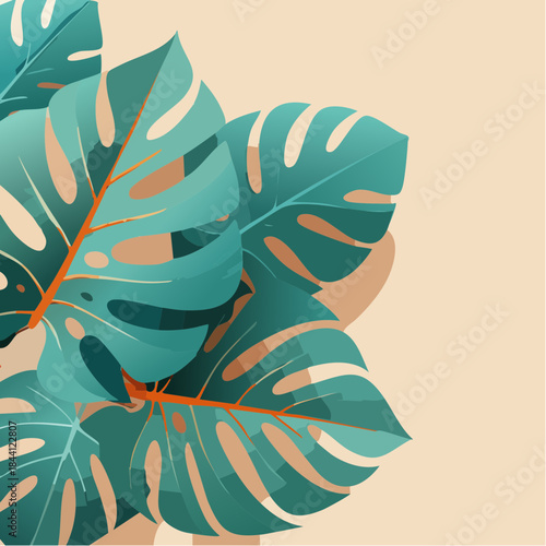 Elegant monstera leaf illustration perfect for modern design and tropical themed projects