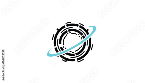 Saturn Planet Ring System in Space