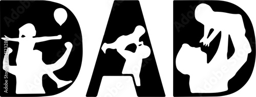 silhouette a man father and son black and with illustration design 