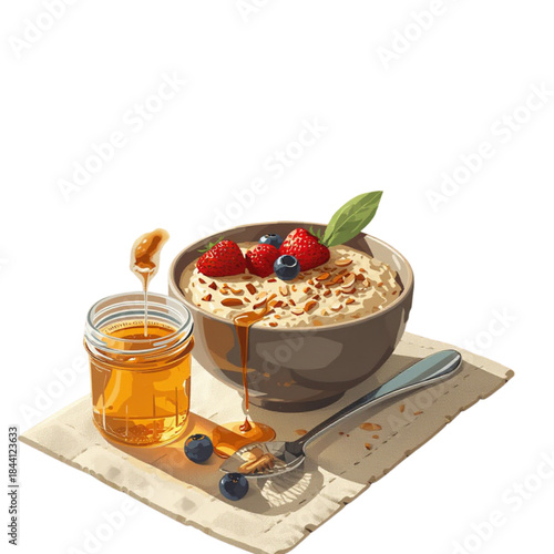 muesli with berries and yogurt