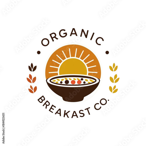 Healthy Breakfast Flat Illustration with Eggs, Toast, and Coffee