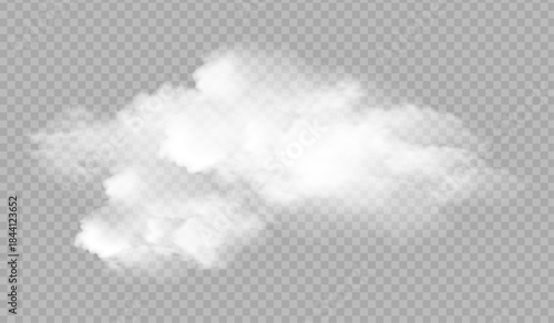 Realistic Smoke Cloud on Transparent Background – Vector Overlay