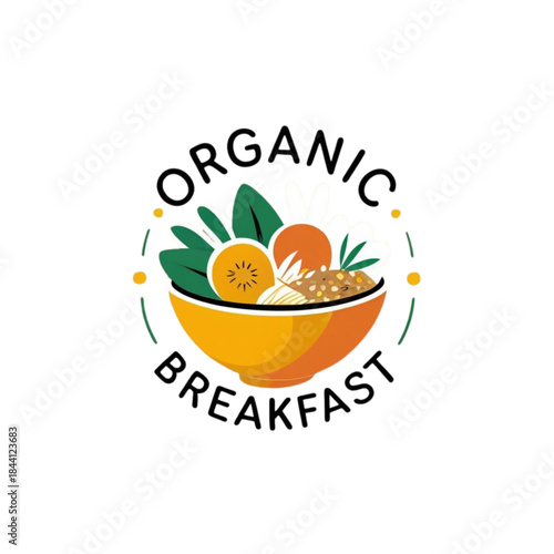 Healthy Breakfast Flat Illustration with Eggs, Toast, and Coffee